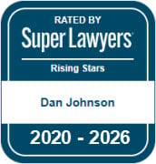 Rated by Super Lawyers Rising Starts Dan Johnson 2020-2026